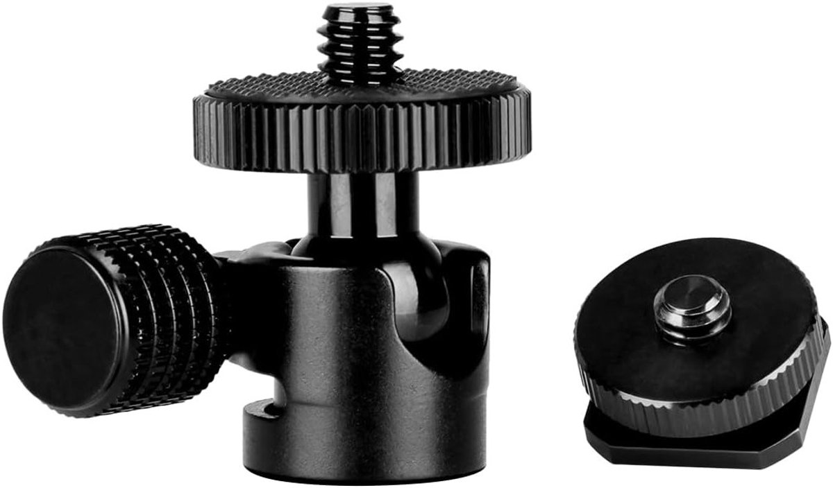 Mini BallHead & Hot Shoe Mount Adapter voor Camera en Video