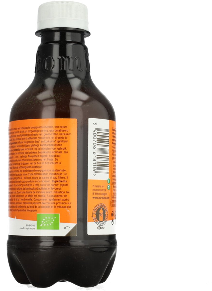 Purasana - Kombucha Kurkuma Bio - 3 x 330 ml - Voordeelverpakking