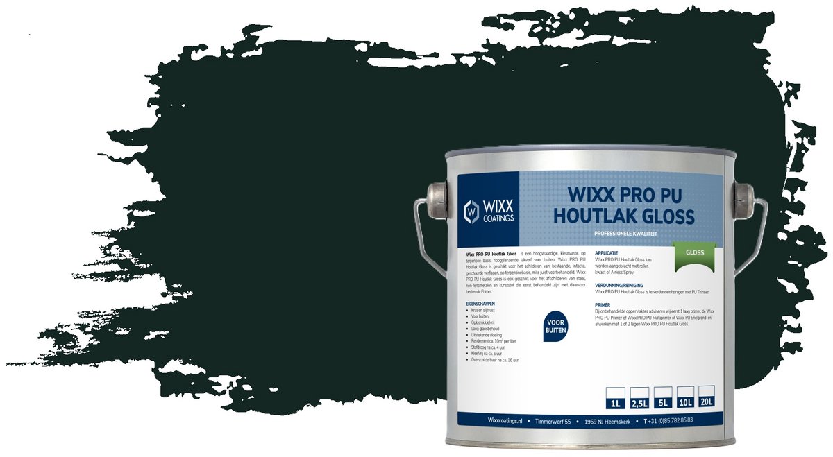 Wixx PRO PU Houtlak Gloss - 2.5L - Monumentengroen | N0.15.10