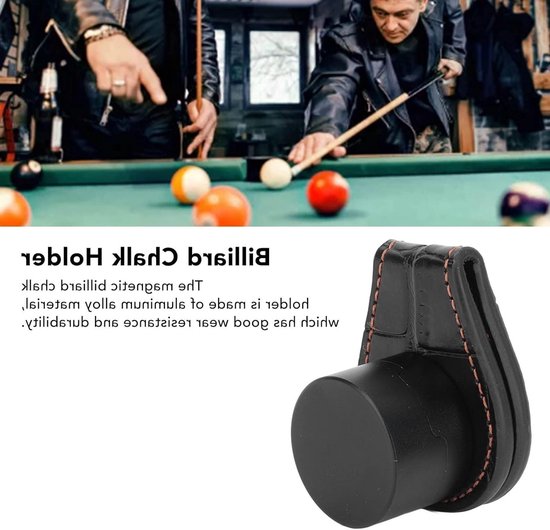 Draagbare Magneet Chalkhouder voor Biljart, Snooker en Pool - Leer Chalk Clip voor Cue Accessoires — afbeelding 5