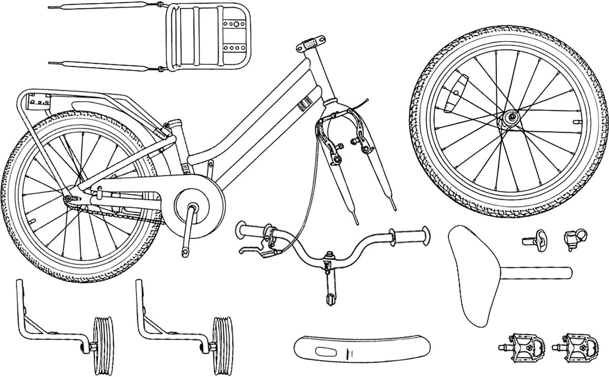 VidaXL Kinderfiets 14 Inch voor 3-5 jaar oud Donkergrijs