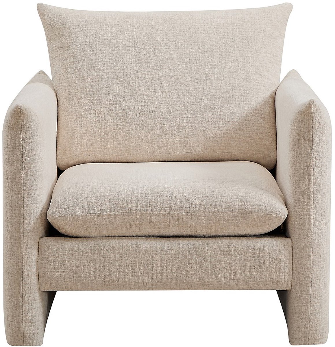 Vente-unique Fauteuil in beige chenille stof GORAZI