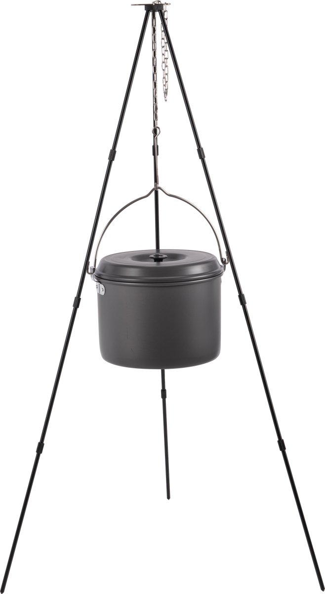 Camping Hangpot 5.5L Aluminium – Lichtgewicht Kookpot Pan met Deksel & Ophanghandvat – Voor Kampvuur & Camping (5–7 Personen) — afbeelding 4