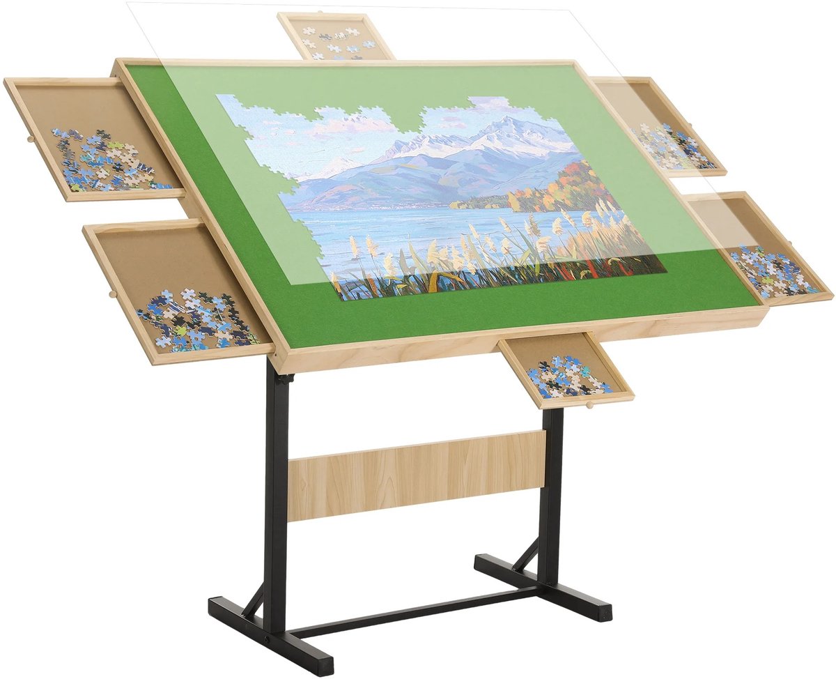 Puzzeltafel 1500 Stukjes - Houten Puzzelbord met Laden - Verstelbaar - Puzzelmat Alternatief - Cadeau Idee