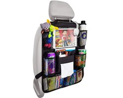 Backseat Car Organizer - Kick Mats Back Seat Protector met 10" Tablet Holder - Auto Back Seat Organizer voor kinderen - Auto Travel Accessoires - Kick Mat met 8 opslagzakken