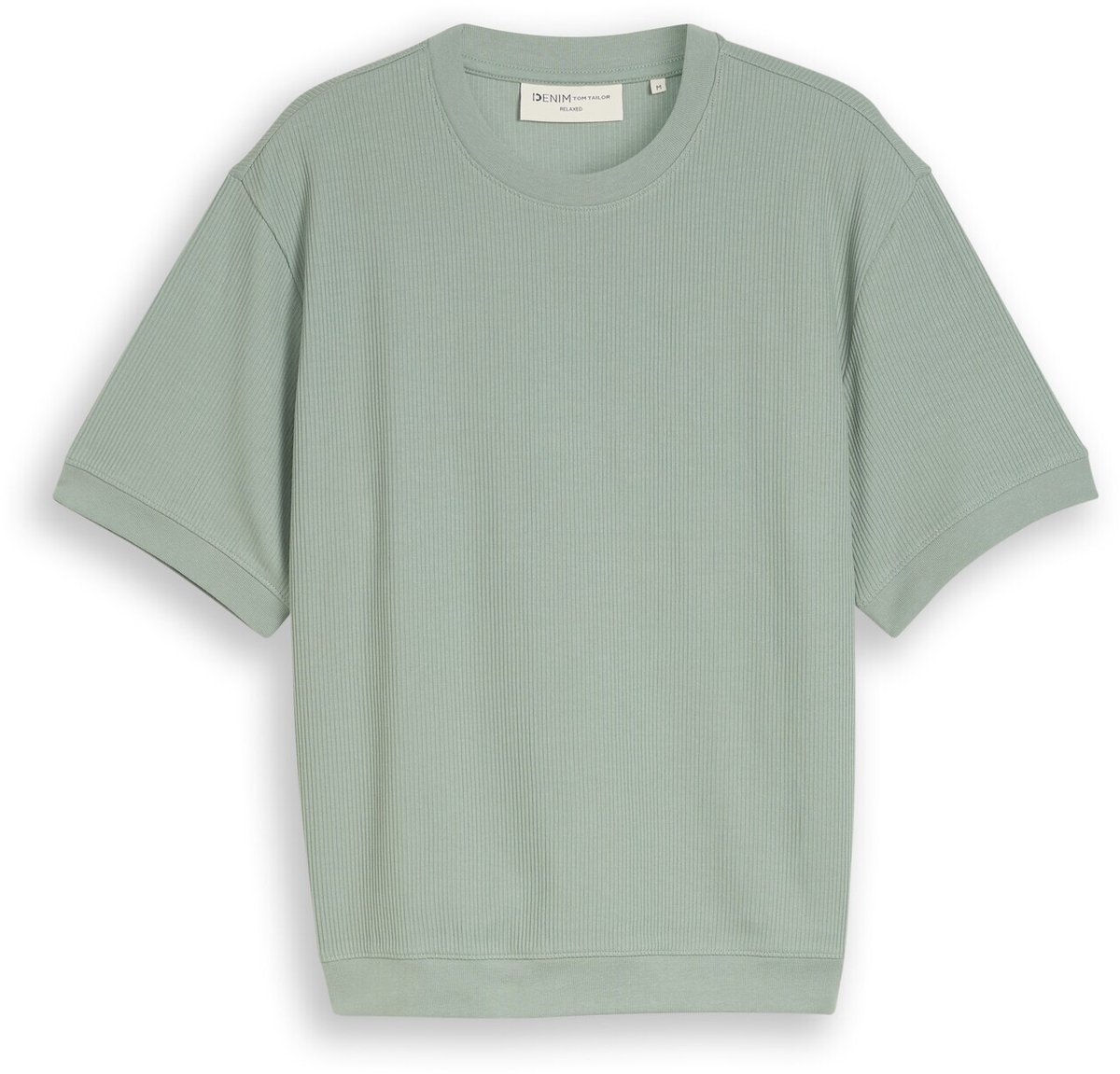 Tom Tailor Denim - T-shirt met relaxte pasvorm in sweatshirtstijl - Maat L - green mist