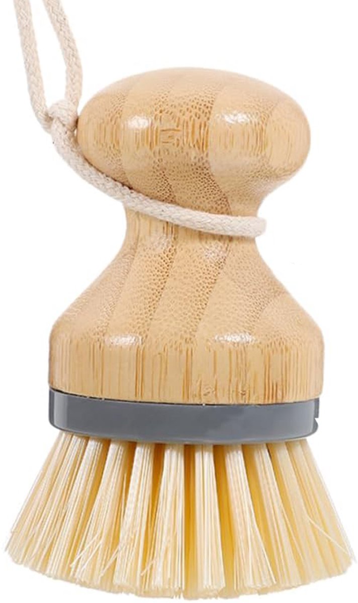 Bondoo Afwasborstel van bamboe – Afwasborstel Hout – Houten Afwasborstel – Spoelborstel – Bamboe Afwasborstel met ophangkoord – Bruin