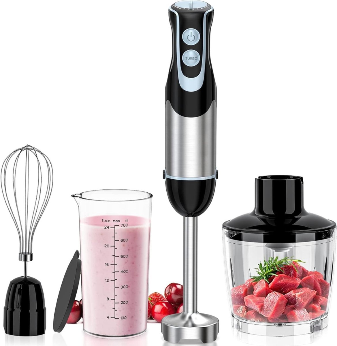 YOR® Mixer staafmixer - Mixer - Mixer handmixer - Zilver - 13cm x 11cm x 15cm; 1.24 kg