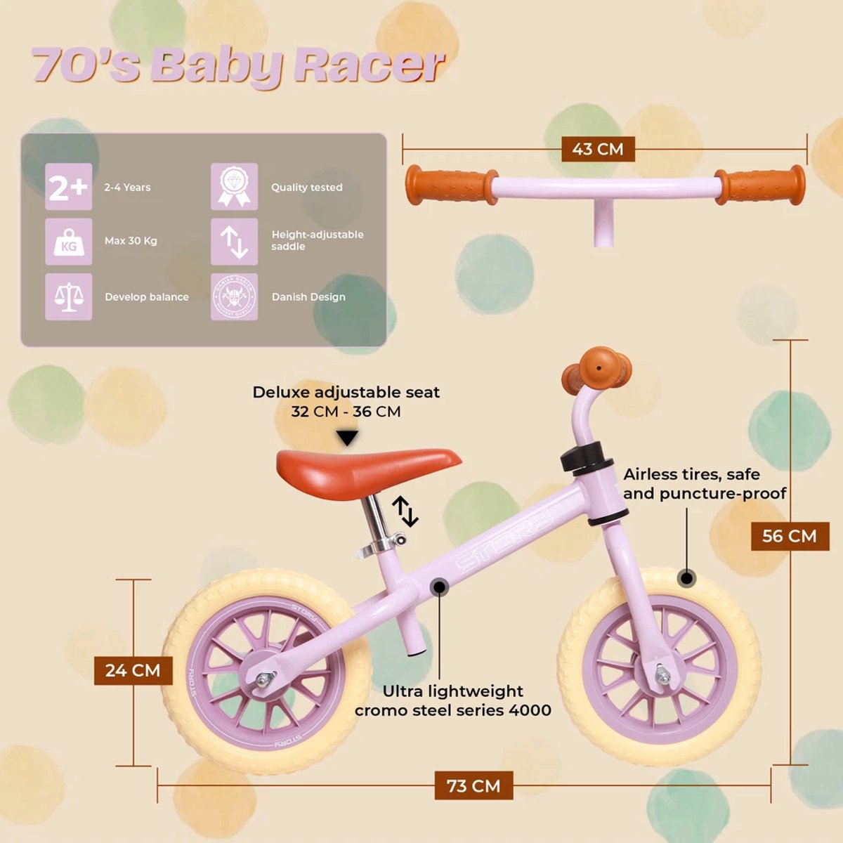 Story 70’s Baby Racer Loopfiets Vintage Pink