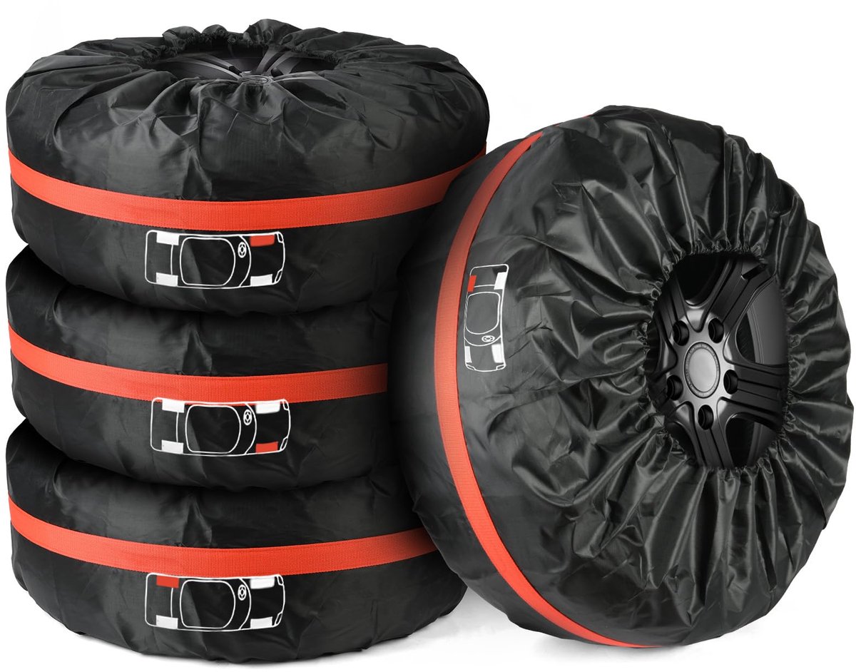 carmdering - Bandenopbergtas - Wielhoes - Opslagzak - UV-Bescherming - Warmteafvoer - 210D Oxford Stof - Waterdicht - Ruimtebesparend - 4 Stuks