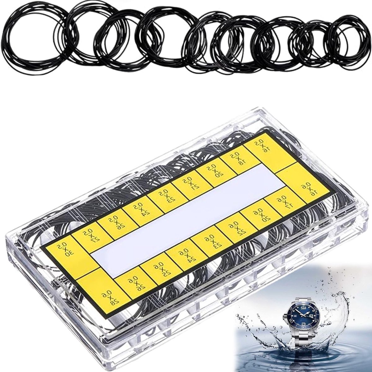 Set van 210 Waterdichte Rubber O-Ringen voor Horloge Reparatie, Professionele Gereedschappen voor Horlogemakers en Horloge Onderhoud