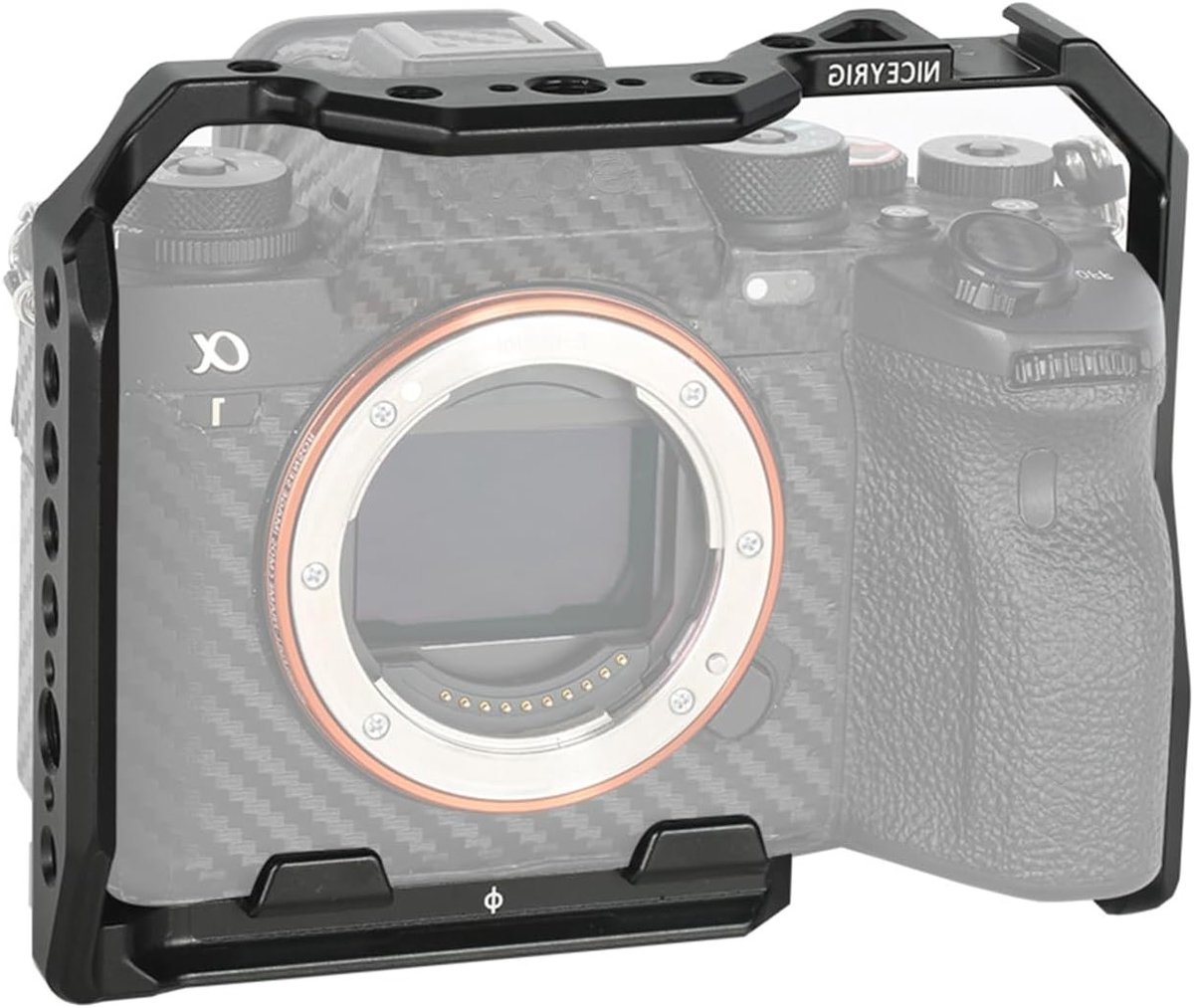 Camera Cage voor Sony Alpha 1/A9 II/A9 I/A7S III/A7M III/A7R III/A7R IV met NATO Rail en Koud Schoen voor Professionele Videoproductie