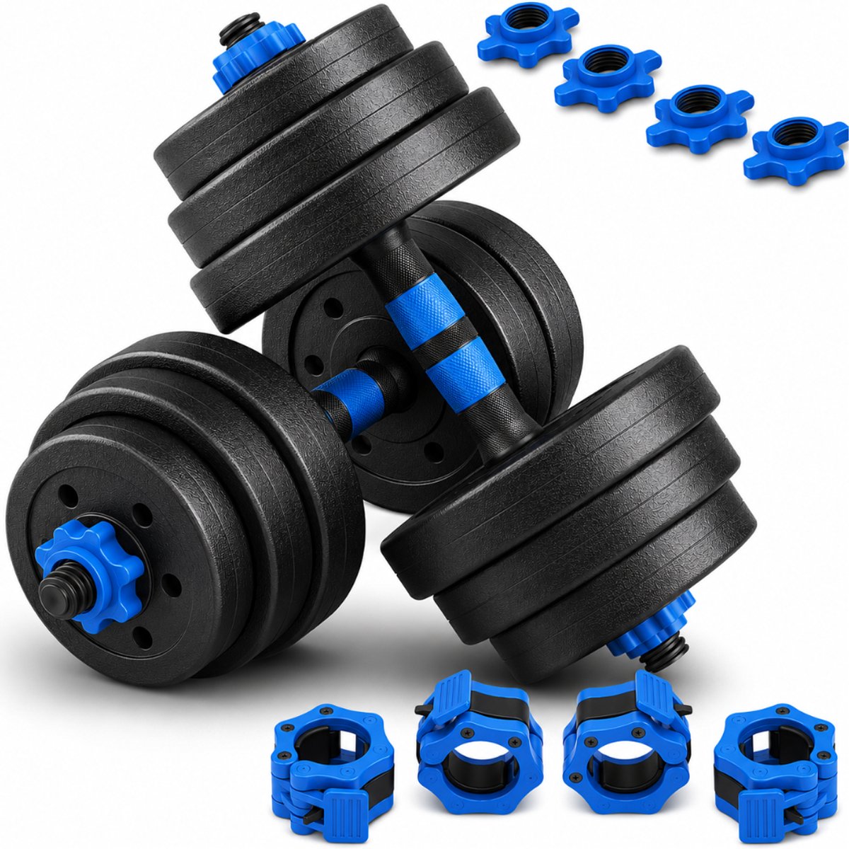 Sportfloww Dumbells 20 KG - Dumbbell - Gewichten Set - Verstelbare Dumbells - Halterset - Dumbbell Set - Inclusief clips