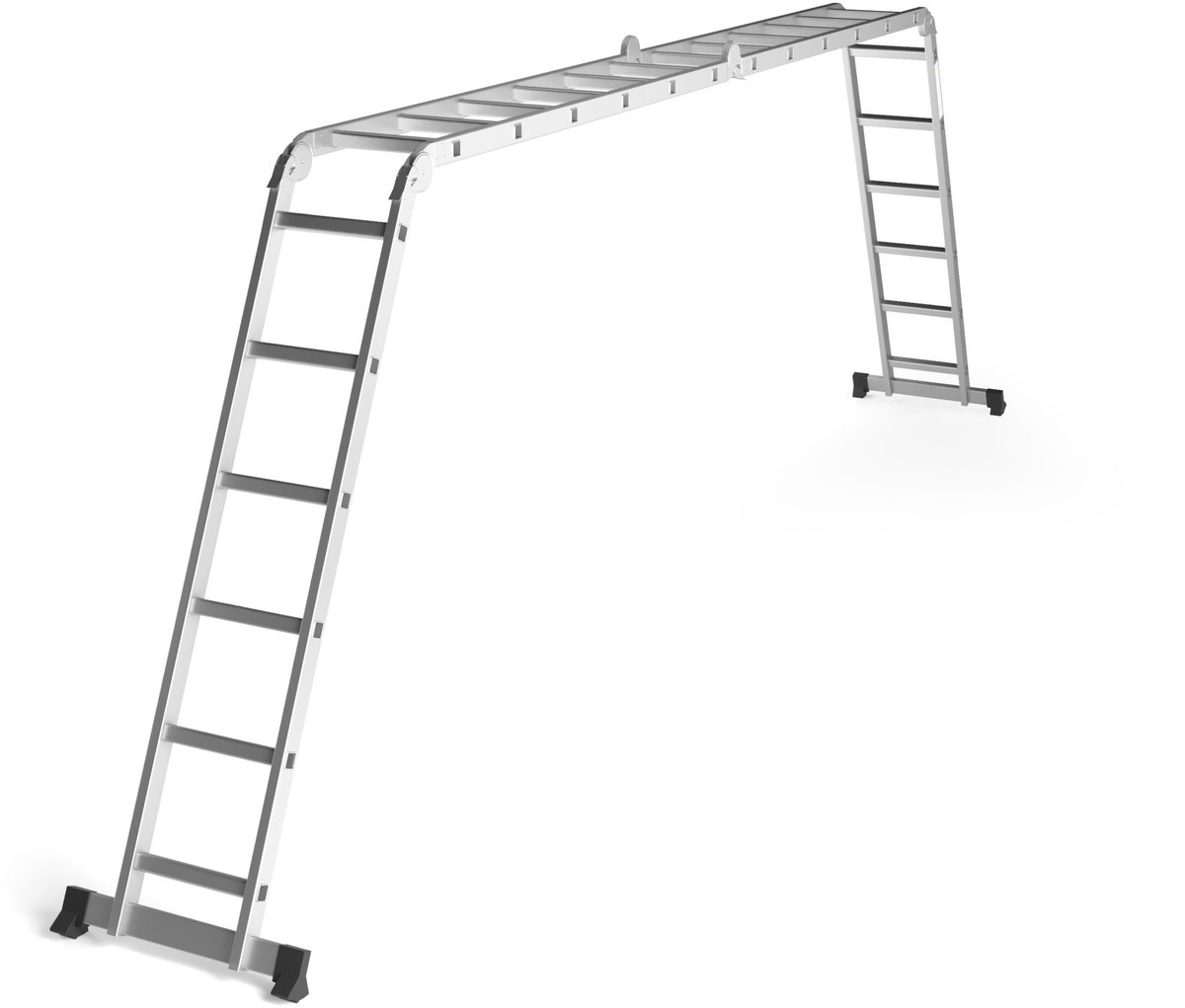 RMBO - Multifunctionele Vouwladder 4x6 - Vouwladder - 6,90 m lang - Compact en Draagbare ladder - 13 standen - Geschikt voor Particulier en Professioneel Gebruik - Max. Belasting 150 kg, EN 131.6 – foto 7
