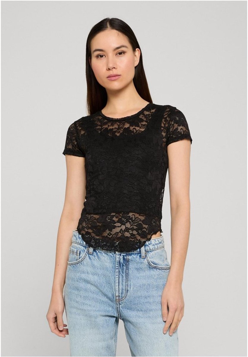 Urban Classics Stretch Lace Cropped Top M Zwart