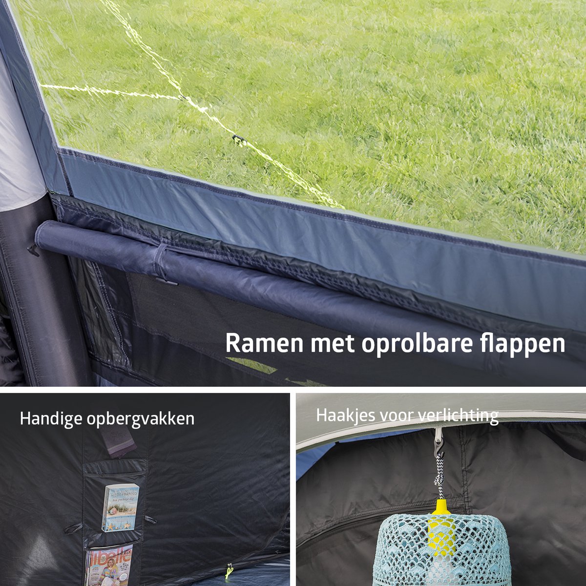 Campout 5 Persoons Familietent Opblaasbare Tunneltent – 2 Slaapcabines – 5000 mm Waterdicht – Grote Leefruimte – Incl. Pomp & Luifel – foto 3