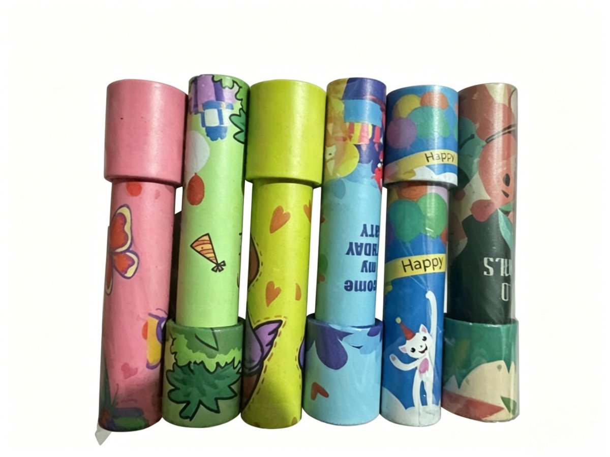 6 Stuks - Klassieke Retro Kaleidoscoop - Vintage Karton Design - Leuk Speelgoed voor Kinderen - Vakantiecadeau - 14,5*3,5 cm - Geschikt voor Schoolprijzen en Kerstcadeaus - Kleurrijk