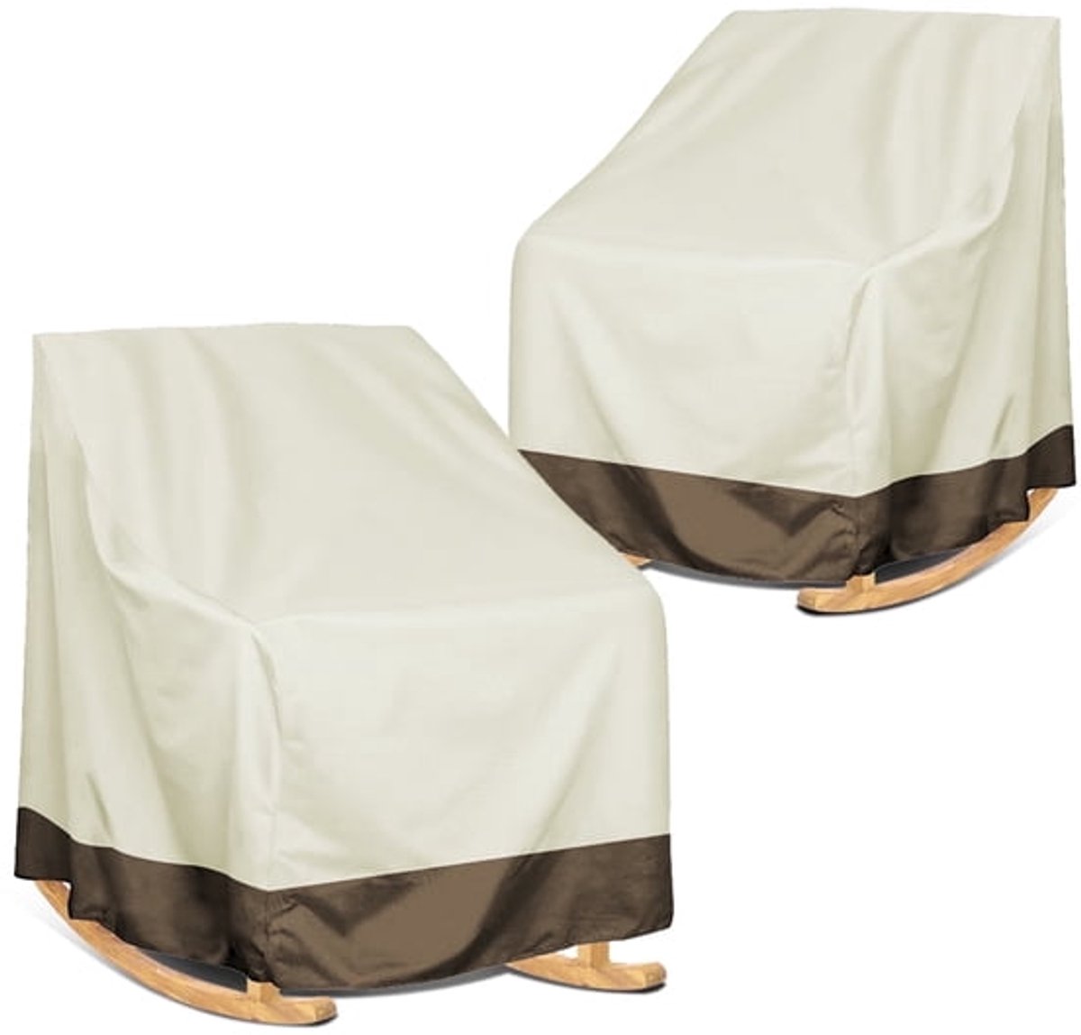 SKIEHAN Tweedelige hoes voor schommelstoel/terrasstoel voor buiten, afmetingen: 99 cm (L) x 82 cm (B) x 69 cm (H), beige. Veelkleurig