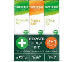 WELEDA Eerste Hulp Kit – 2+1 Verpakking – Natuurlijke Zelfzorg voor Huid, Spieren en Insectenbeten – Calendula Zalf, Arnica Zalf & Urtica Gel - 100% Natuurlijke Ingrediënten