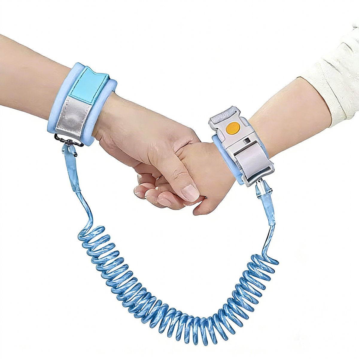 Kinder Veiligheid Polsbandje met Anti-Verlies Touw - 2M Uittrekbare Looplijn voor Kinderen - Reflecterende Anti-Lost Armband - Blauw met Slot & Metalen Kop