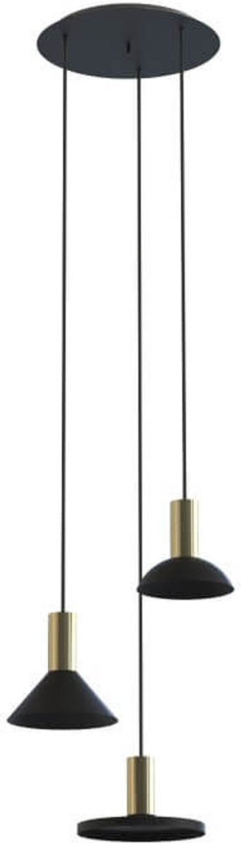 Nowodvorski - Hanglamp Hermanos 3 lichts Ø 30 cm zwart - goud