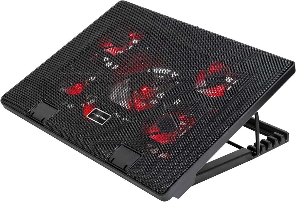 Laptop Koeler - Koelpad Ventilator - Gaming Sessies - Vijf Stille Ventilatoren - Tot 173 Inch - Zwart