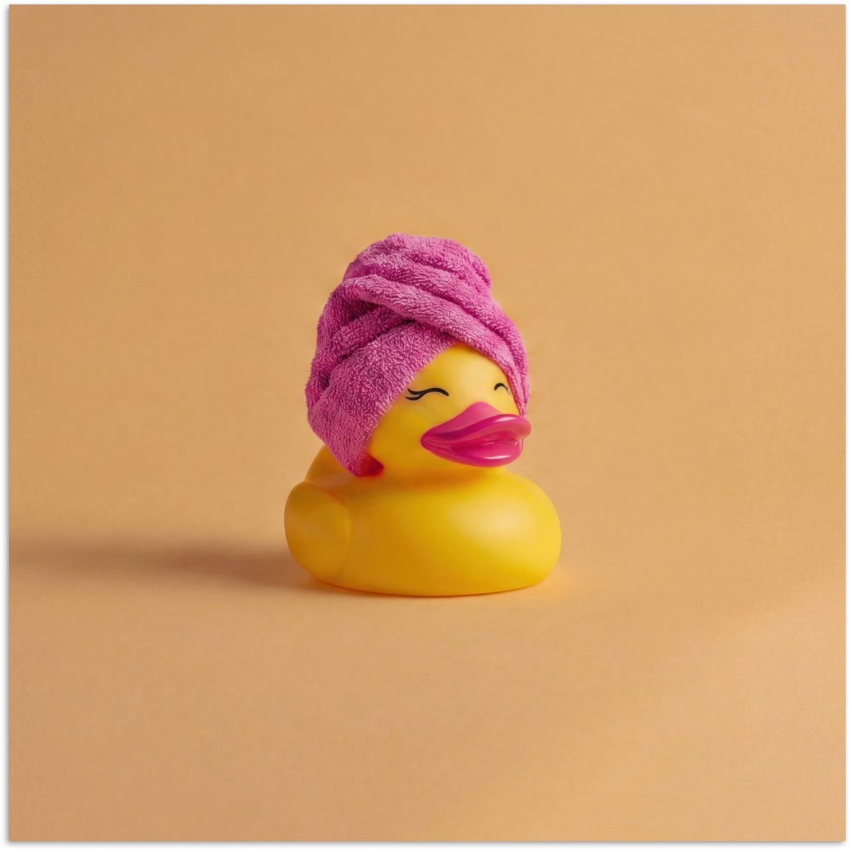 Poster 30x30 cm - Badeend - Handdoek - Kleurrijk - Posters - Kamer decoratie - Wanddecorat