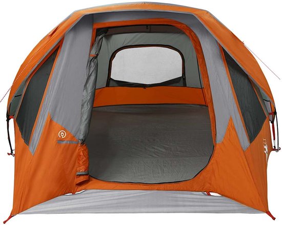 vidaXL - Tent - 4-persoons - waterdicht - grijs - en - oranje van Vidaxl — afbeelding 2