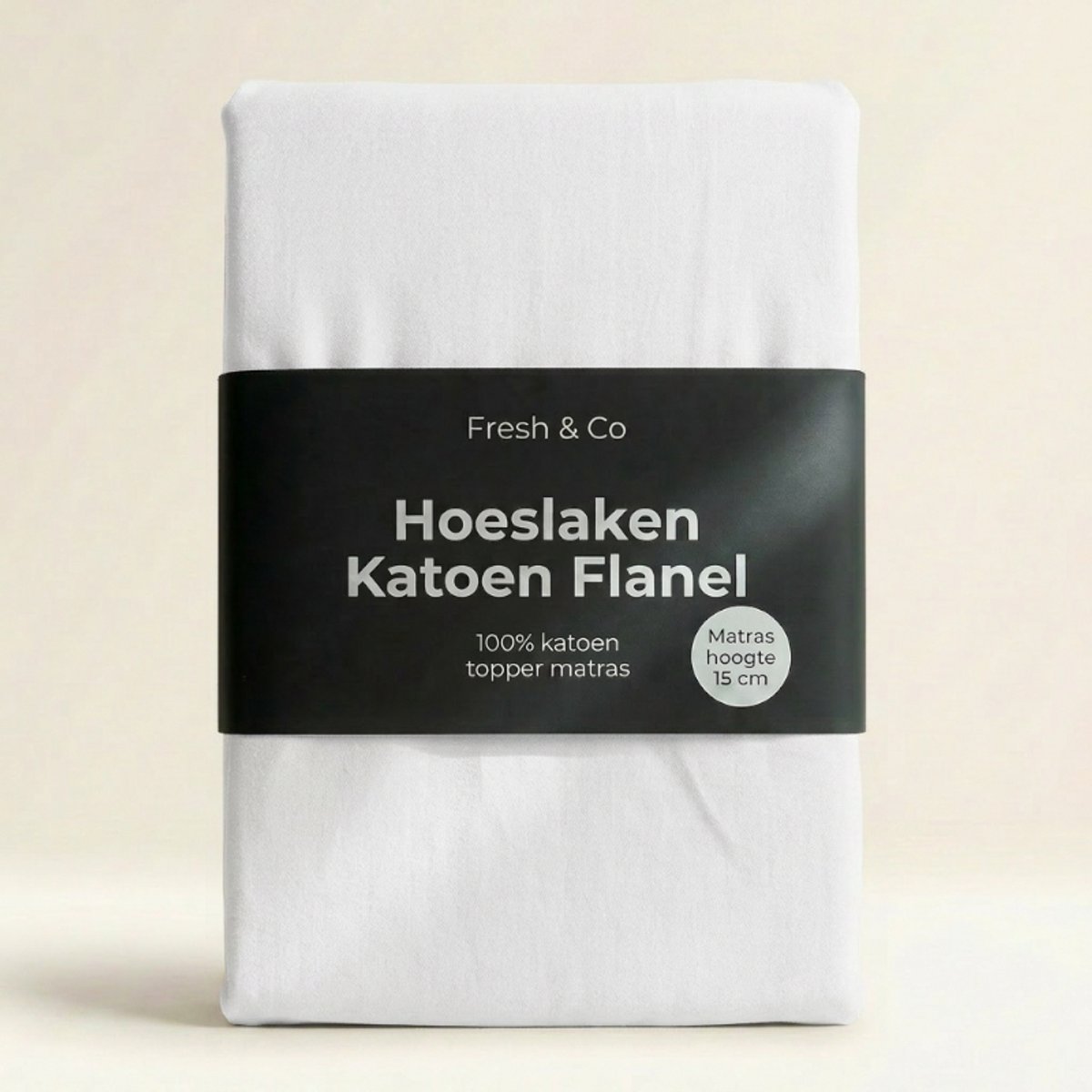 Dekbed-Discounter - Fresh and Co Topper Hoeslaken 90 x 200 cm - Verkoelend Katoen Flanel - Geschikt voor toppers tot 15 cm hoog - Wasbaar op 30 graden - Strijkvrij - Wit