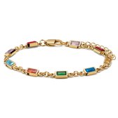 Prism | Vergulde armband met veelkleurige stenen van kristalglas