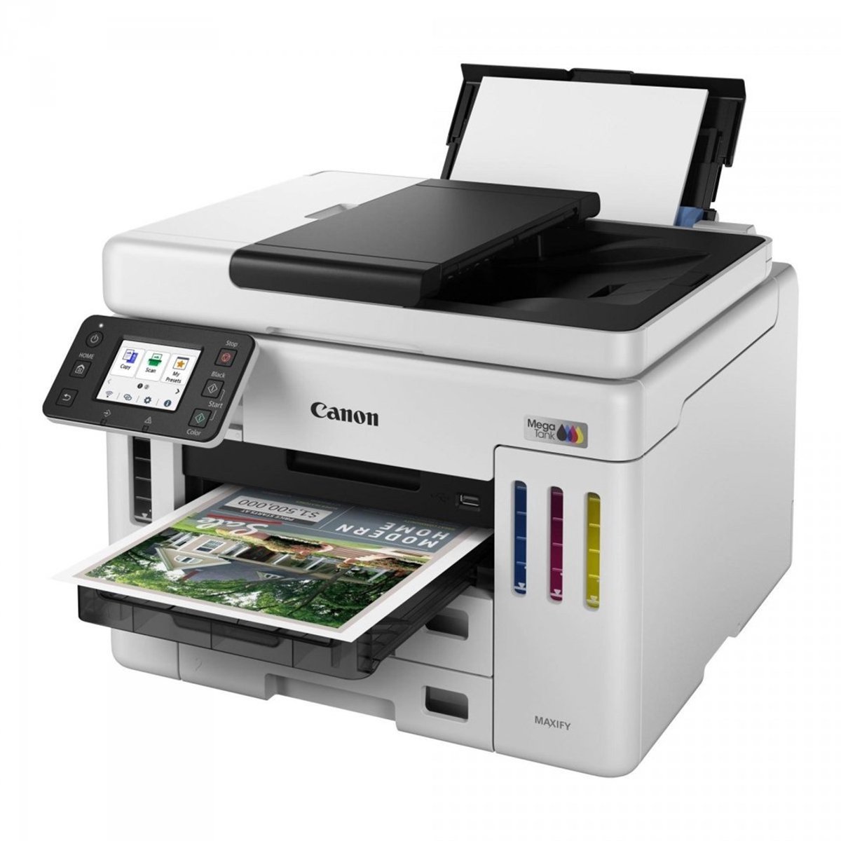 Canon MAXIFY GX7140 Serie - Multifunctionele Printer - Wi-Fi - Ethernet - MegaTank Wit;Zwart
