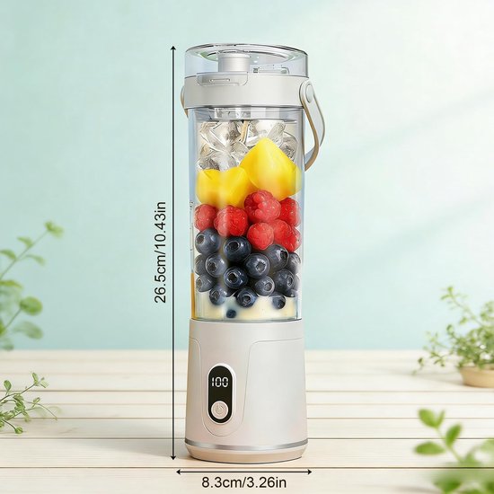 Mini Blender - Persoonlijke Blender - Smoothies Maken - Compact Ontwerp - 250 ml - Wit van MINI — afbeelding 4