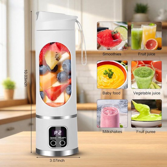 Mini Blender - Persoonlijke Mixer - Smoothies Maken - Draagbaar Ontwerp - 300 ml - Zwart van MINI — afbeelding 4