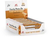 XXL Nutrition - Crunchy Protein Bar - 21 gram Eiwit - Eiwitreep, Proteine Repen, Fitness Snack - Diverse Smaken - 12 Pack - Peanut Butter Crunch