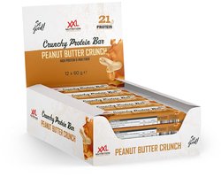 XXL Nutrition Crunchy Protein Bar - 21 gram Eiwit - Eiwitreep, Proteine Repen, Fitness Snack - Diverse Smaken - 12 Pack - Peanut Butter Crunch