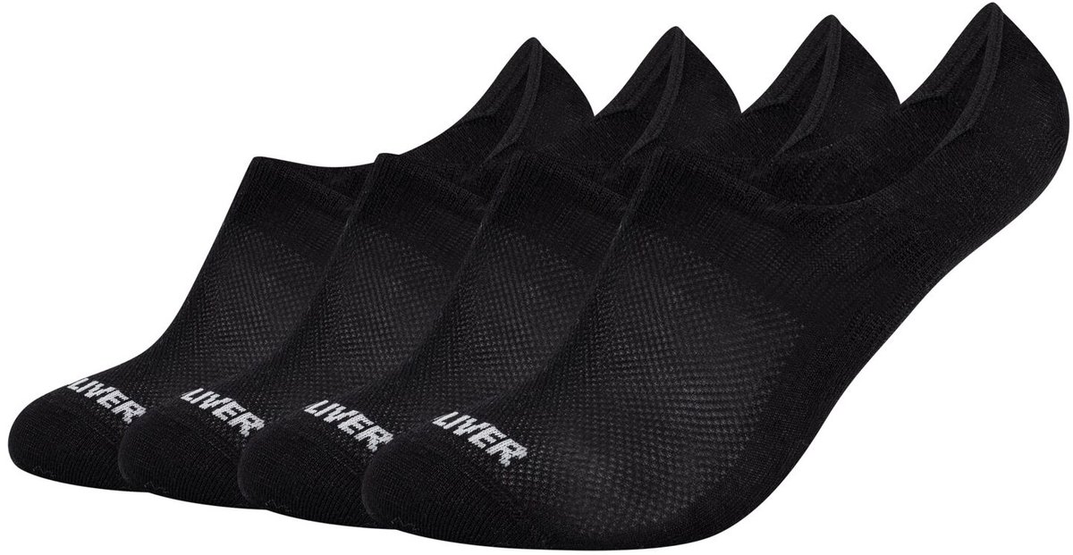s.Oliver sokjes unisex, Bamboo Footies, 4-pack, no-show sokken, bamboevezel sokken, mesh-ventilatie, ondersteuning van de voetboog, sneaker sokjes