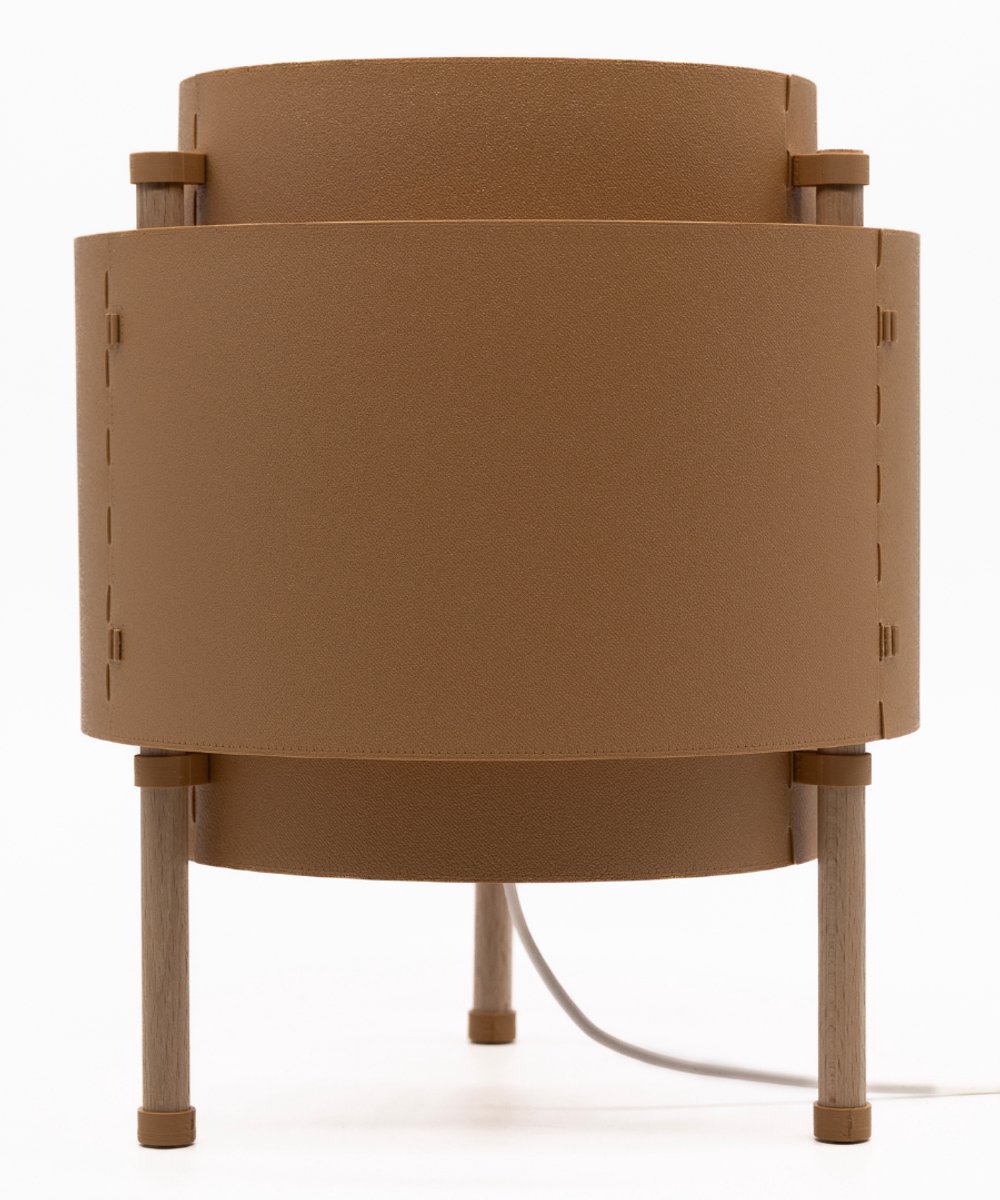 Home 3D® - Tafellamp Bruin - Beukenhout - 30 cm - E27‑fitting - Ontworpen en Gemaakt in Nederland