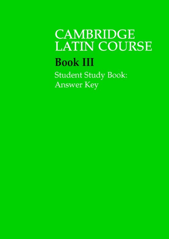 Cam Latin Course 3 Stud Study Bk Ans Key