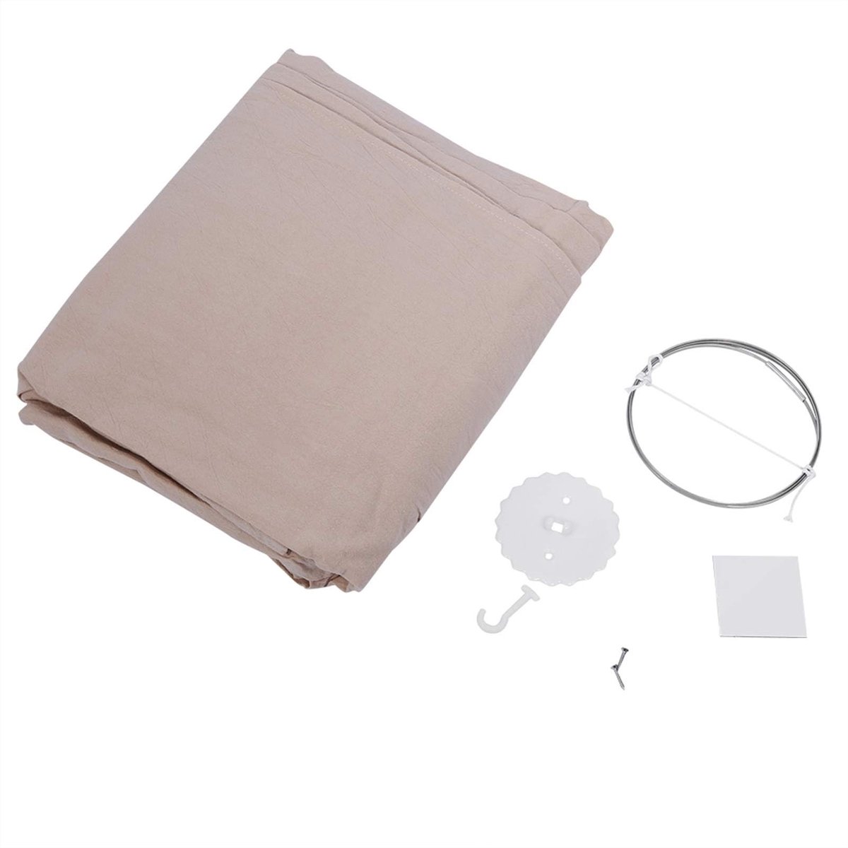 Ronde Mosquitonet Hangend Beddoek voor Baby - Khaki Katoen
