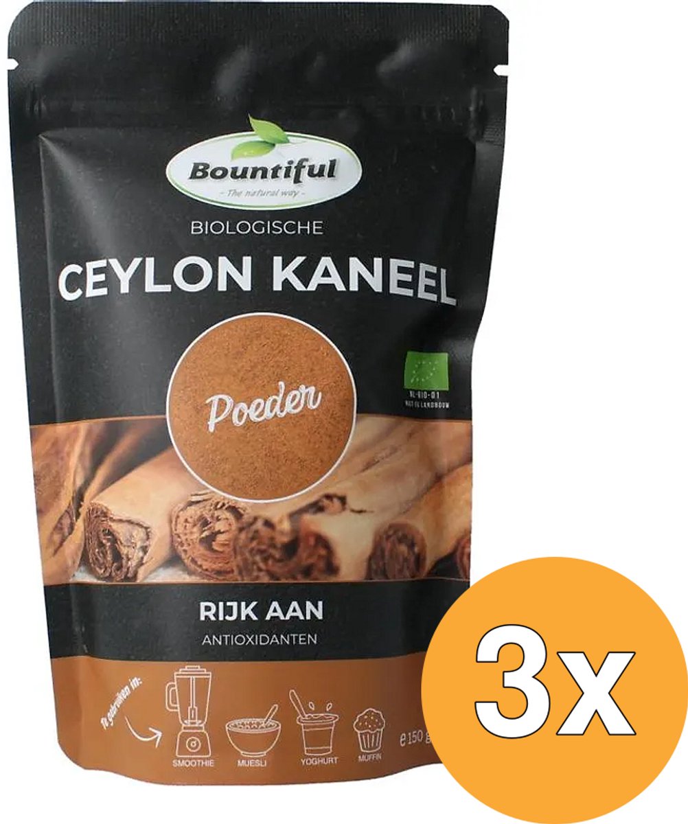 3x Bountiful Ceylon Kaneel Poeder Bio (150 gr)