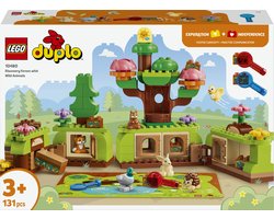 LEGO® DUPLO® Ontdekkingsbos met Wilde Dieren - Bouwset voor Peuters met Speelmat – Figuren van een Egel, Eend, Eekhoorn, Konijn, Vogel en Vos - Cadeautip voor Jongens en Meisjes Vanaf 3 Jaar - 10480