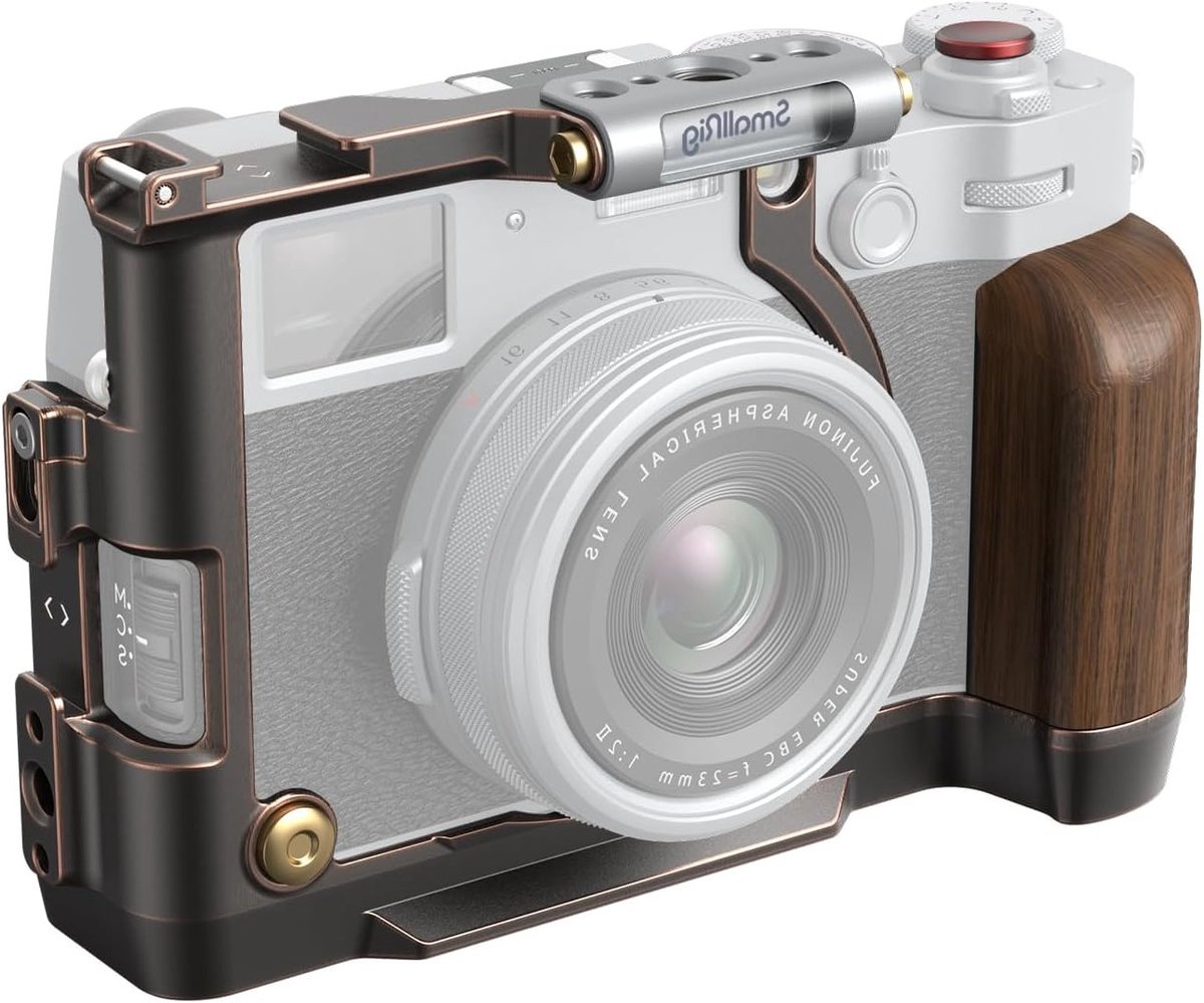 Retro Cage voor FUJIFILM X100VI met Shutter Release, Ergonomische Houten Handgreep en Snelle Bevestiging - Perfect voor Fotografie en Videografie