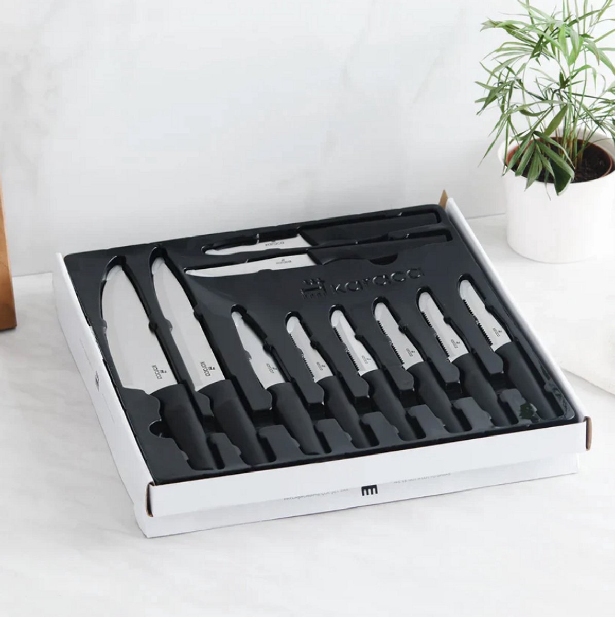 Karaca INOX Bundle Messenset 10-delig - RVS Keukenmessen - Koksmes, Hakmes en Multimessen