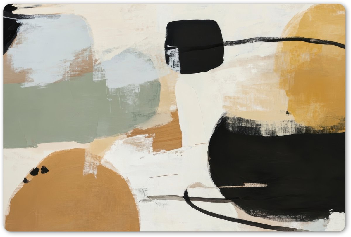 Placemats 45x30 cm - Placemat kunststof - 1 stuk - Paint - Abstract - Kleuren - Borden onderleggers - Decoratie voor op tafel - Keuken tafeldecoratie accessoires - Vinyl onderlegger - Tafelversiering