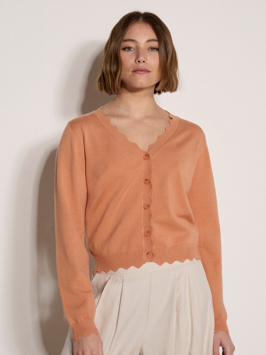 Vest met geschulpte zoom