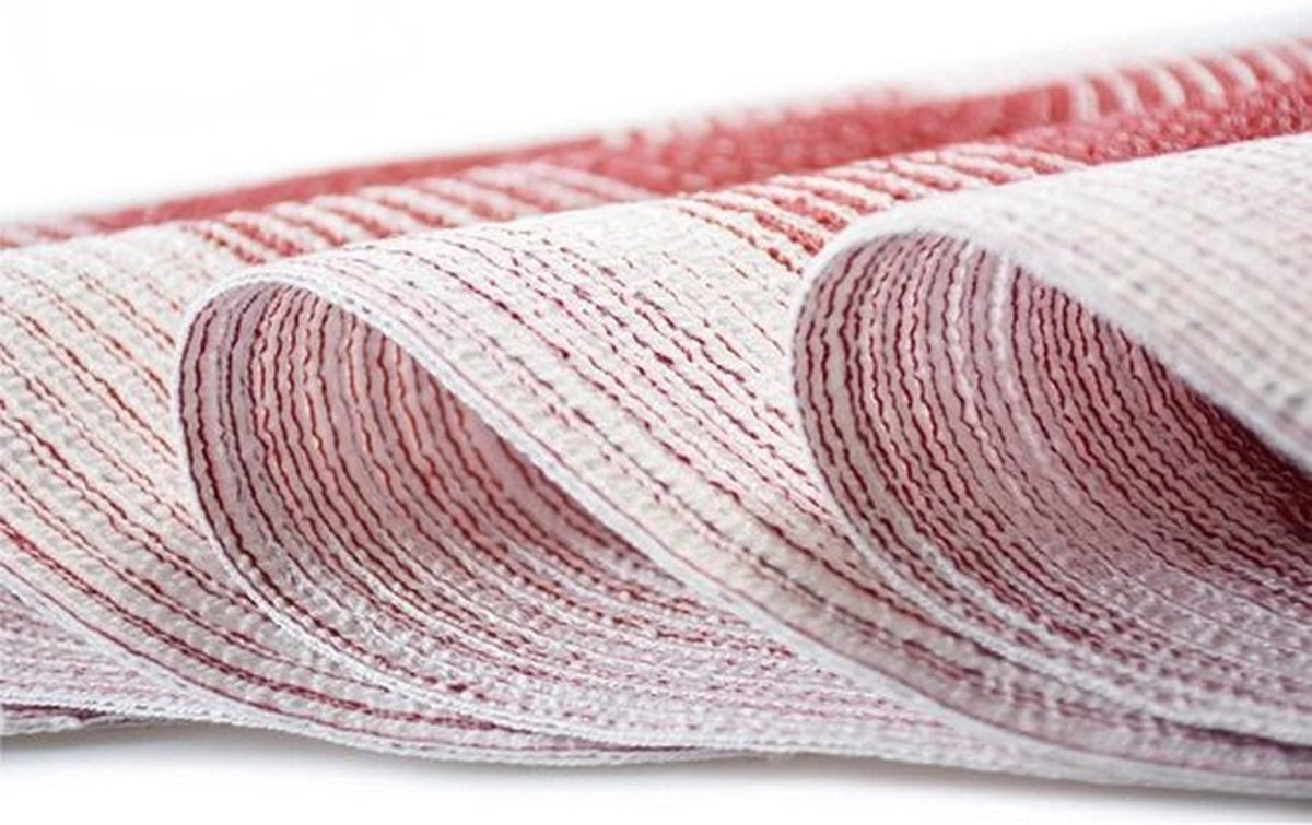 Placemats - Katoen Geweven - Antislip - Wasbaar - Rond - Set van 4, Tafelmat voor Eettafel, Vakantie, Kerst - Keuken Tafelmat voor Dagelijks Gebruik, 14" - Gradient Agaat Rood.