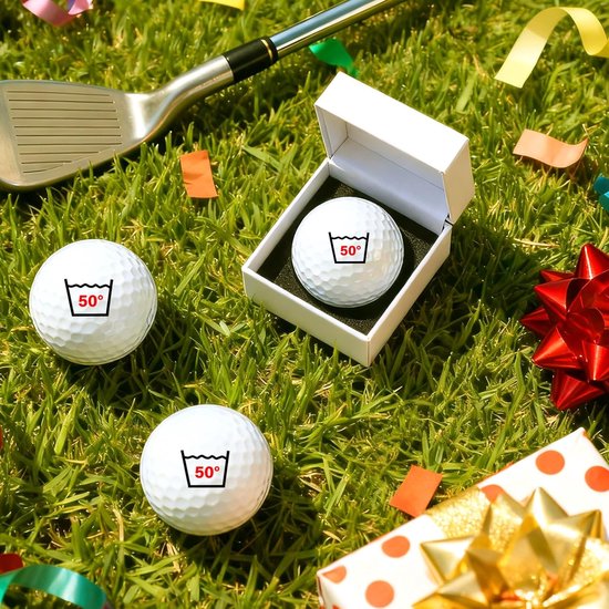 Golfballen Set - Golfcadeau Heren - Golfen en Cadeau - Met 50 Jaar Opdruk - 3 Stuks - Wit — afbeelding 5
