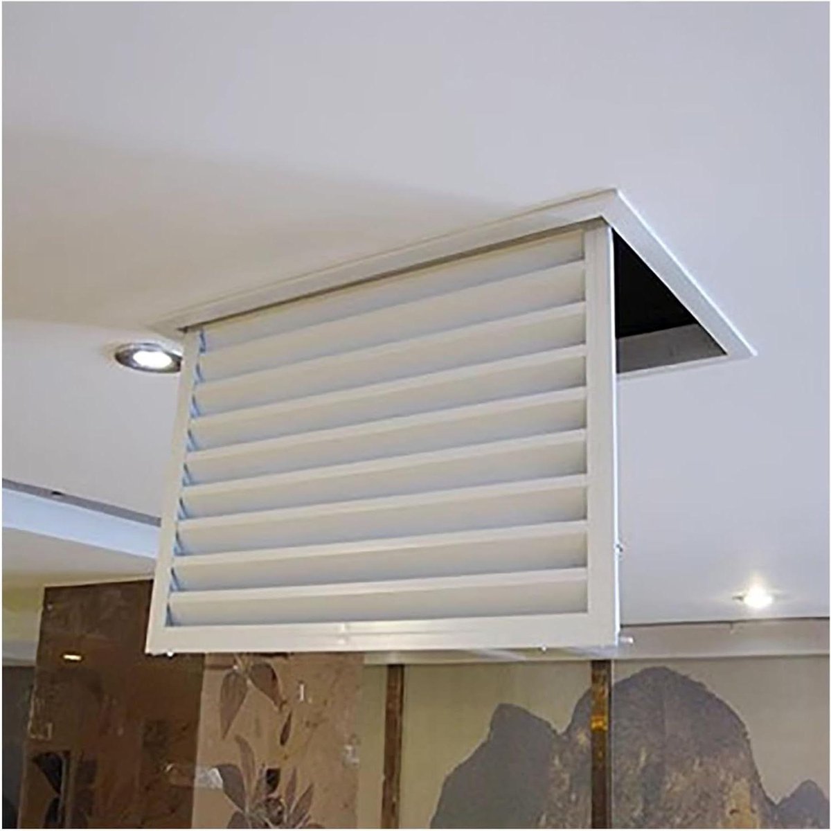 Ventilatierooster Vierkant - Afdekking Lamellen - Luchtcirculatie Verbeteren - Verwijderbare Lamellendeur - 40 x 40 cm - Wit