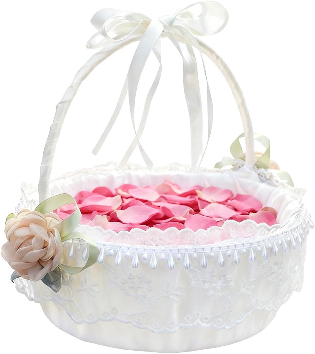 Bloemenmand - Decoratieve mand - Bruiloft decoratie - Inklapbaar handvat - 24 x 10 x 10 cm - Meerkleurig