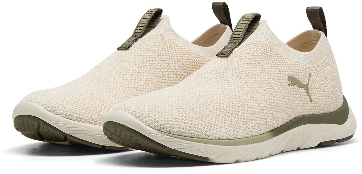 Puma Softride Premier Slip-On Knit Hardloopschoenen Dames 309834 15 Dark Loden Bont
